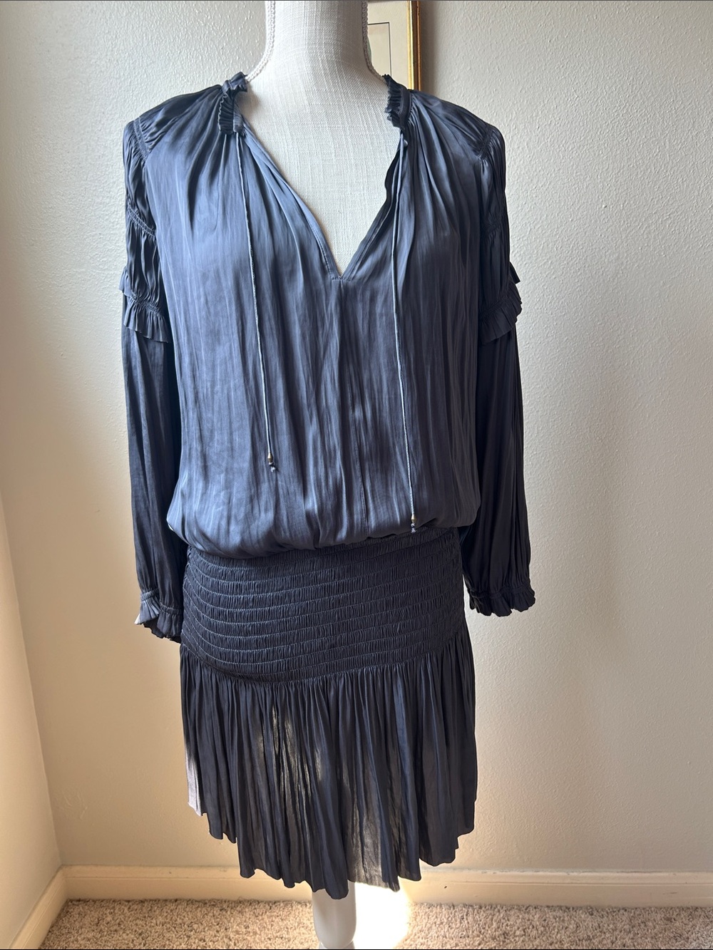 Ulla Johnson Kiko Dress in Midnight Grey Size 4